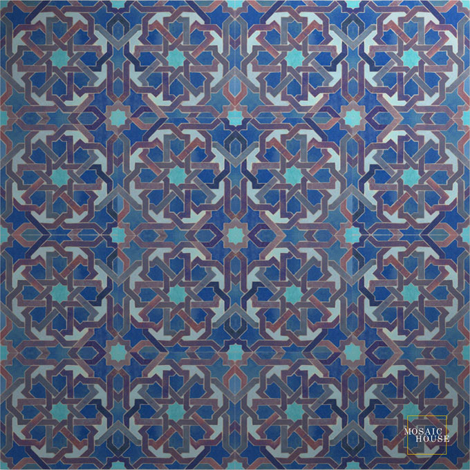 Mosaic House Moroccan tile Metam LG 2-9-13-17 Light Blue Purple Light Turquoise Sky blue  zellige, mosaic, zellij, field, pattern, glaze 