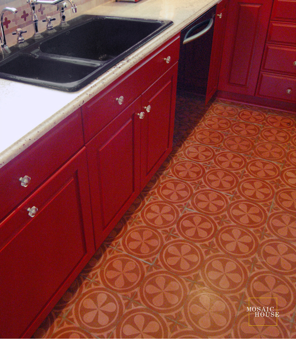 Mosaic House Moroccan tile Aureola C10-25 Brick Red Indian Red  cement, encaustic, field, pattern 