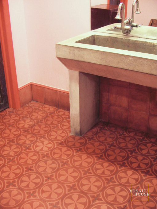 Mosaic House Moroccan tile Aureola C10-25 Brick Red Indian Red  cement, encaustic, field, pattern 