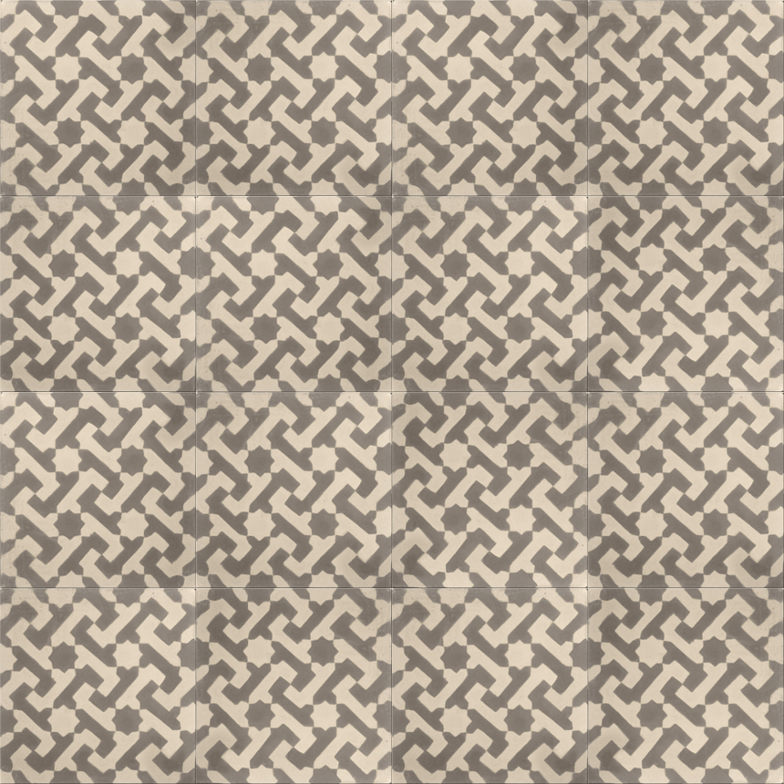 Mosaic House Moroccan tile Autumn Joy C44-34 Linen, gray Aged Copper, gray  cement, encaustic, field, pattern