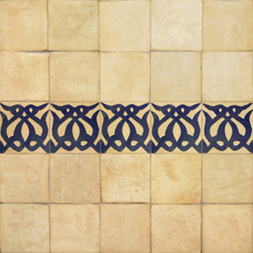 Mosaic House Moroccan tile Amelie 15 Chiseled 
 Cobalt Blue  chiseled field