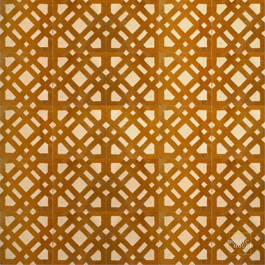 Mosaic House Moroccan tile Kenza 8 Chiseled

 Ochre  chiseled field 