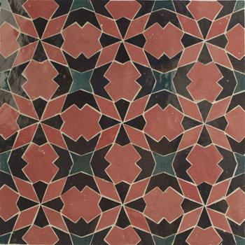 Mosaic House Moroccan tile Mshita F Square 21-9-24 Pink Purple Sea Green  zellige, mosaic, zellij, field, pattern, glaze 