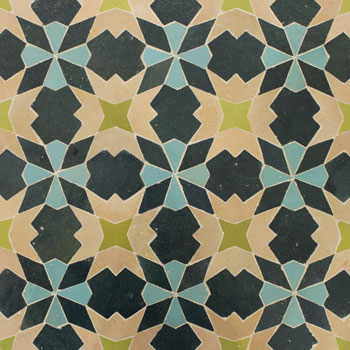 Mosaic House Moroccan tile Mshita F Square 24-11-13-5 Sea Green Beige Light Turquoise Lime Green  zellige, mosaic, zellij, field, pattern, glaze 