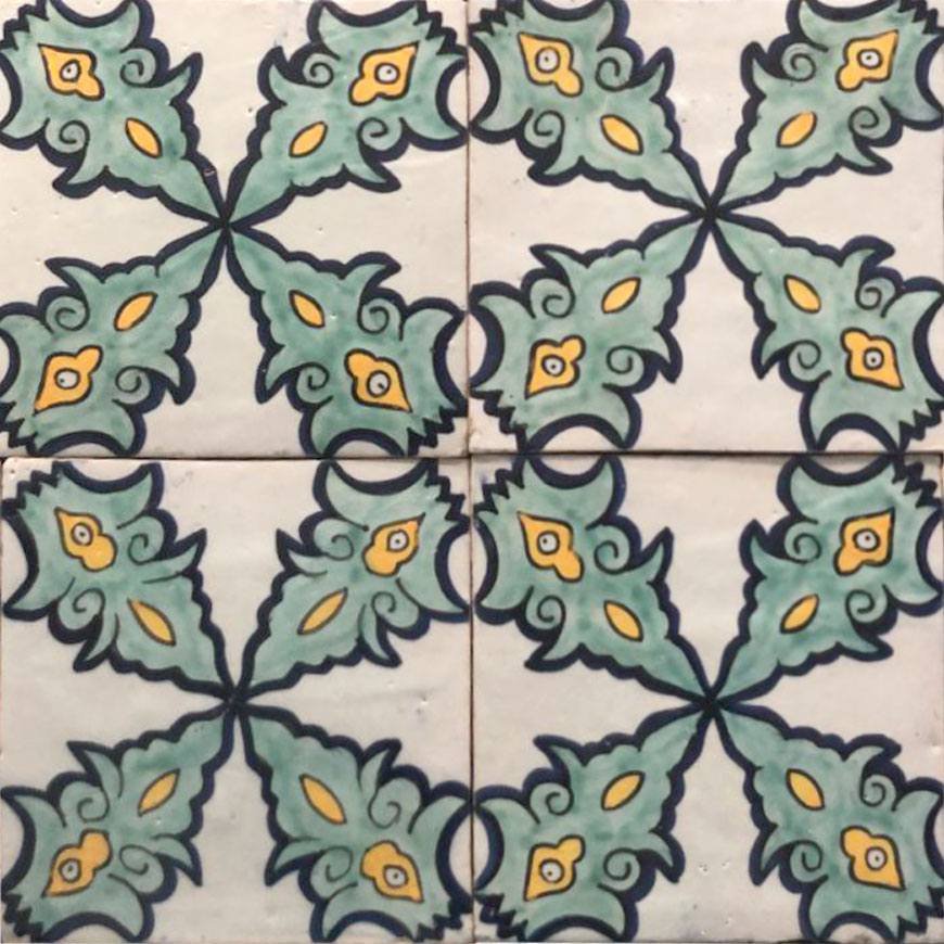 Mosaic House Moroccan tile Petale Multi   solid hand painted 