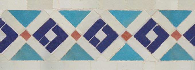Mosaic House Moroccan tile Rif 1-15-13-22 White Cobalt Blue Light Turquoise Light Pink  zellige, mosaic, zellij, border, glaze 