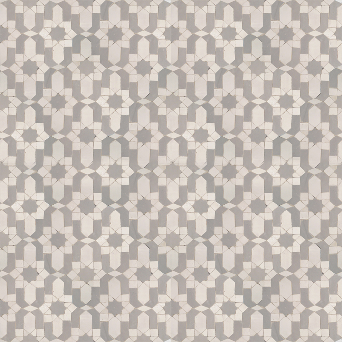 Mosaic House Moroccan tile Dazzle 1-25 White Light Gray  zellige, mosaic, zellij, field, pattern, glaze 