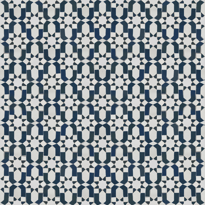 Mosaic House Moroccan tile Dazzle 26-3 Polar White Midnight Blue  zellige, mosaic, zellij, field, pattern, glaze 