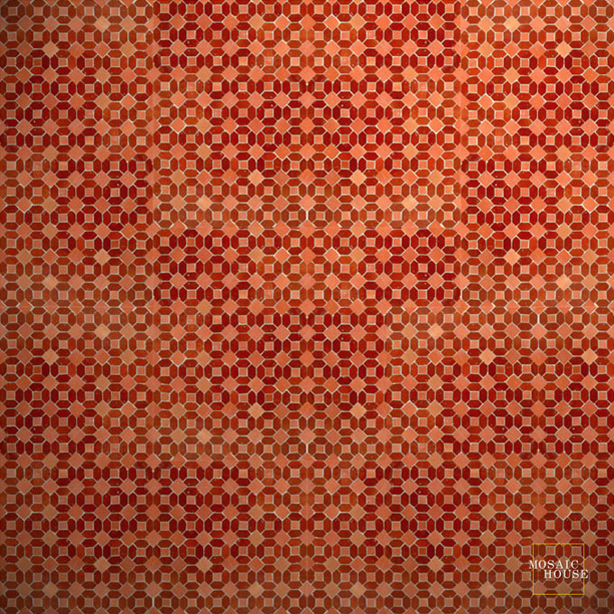 Mosaic House Moroccan tile Jewel 7-21 Red Pink  zellige, mosaic, zellij, field, pattern, glaze 