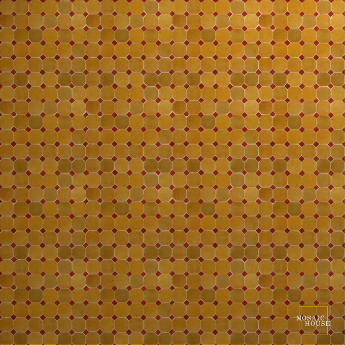 Mosaic House Moroccan tile Kora MDV 8-7 Ochre Red  zellige, mosaic, zellij, field, pattern, glaze 