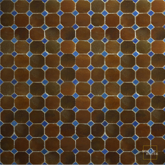 Mosaic House Moroccan tile Kora MDV 19-15 Brown Cobalt Blue  zellige, mosaic, zellij, field, pattern, glaze 