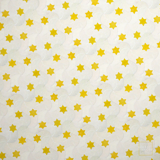 Mosaic House Moroccan tile RafRaf 1-18 White Yellow  zellige, mosaic, zellij, field, pattern, glaze 