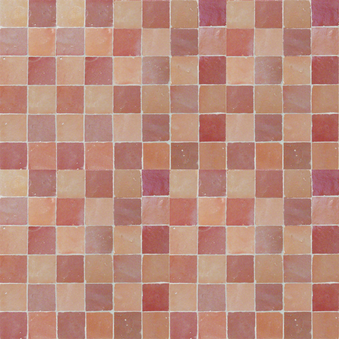 Mosaic House Moroccan tile Rceef Multi 21-22 Pink Light Pink  zellige, mosaic, zellij, field, pattern, glaze, simple, classic, grid, squares 