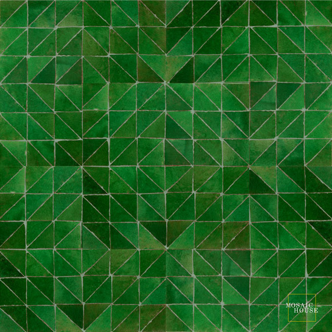 Mosaic House Moroccan tile Seville 10 Green  solid zellige, mosaic, zellij, field, pattern, glaze, simple, classic 