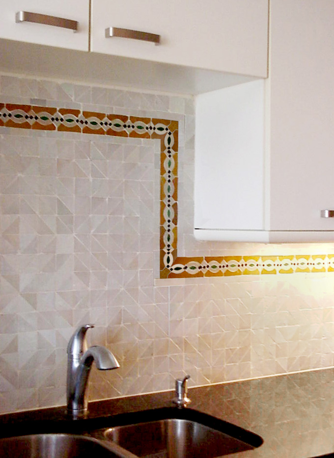 Mosaic House Moroccan tile Seville 1 White  solid zellige, mosaic, zellij, field, pattern, glaze 