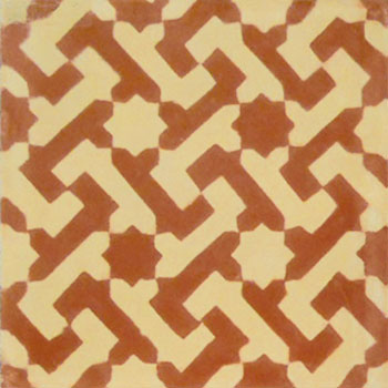 Mosaic House Moroccan tile Autumn Joy C10-2 Brick Red Yellow  cement, encaustic, field, pattern 