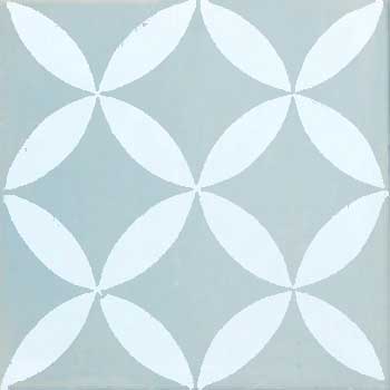 Mosaic House Moroccan tile Daisy C22-23 Powder Blue Mist, blue  cement, encaustic, field, pattern 