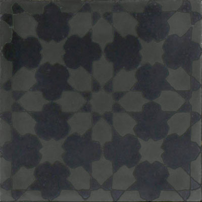 Mosaic House Moroccan tile Fassia C4-4a Black Black  cement, encaustic, field, pattern 