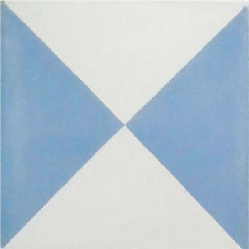 Mosaic House Moroccan tile Mariposa C14-6 White Pacific Blue  cement, encaustic, field, pattern 