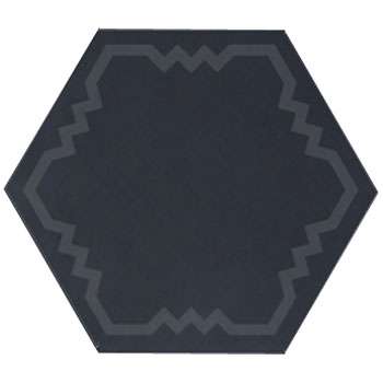 Mosaic House Moroccan tile Parisienne Art C4-4a Black Black  cement, encaustic, field, pattern 