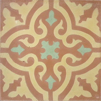Mosaic House Moroccan tile Rosa Custom C28-2-8 Desert Sand, orange Yellow Pistachio, green  cement, encaustic, field, pattern 
