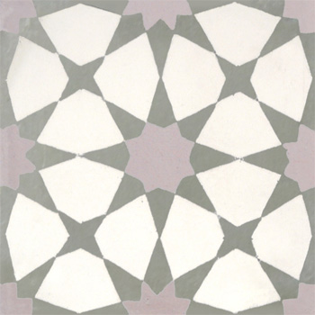 Mosaic House Moroccan tile Snowbank C14-17-34 White Pearl Violet, purple Aged Copper, gray  cement, encaustic, field, pattern 