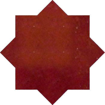 Mosaic House Moroccan tile Alice Star 7 Red solid hand painted 