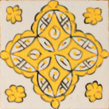 Mosaic House Moroccan tile Champagne Orange  solid hand painted 