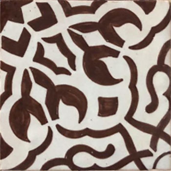 Mosaic House Moroccan tile HPC Custom G 1-6 TRIAL White Black  {hand painted handpainted 6x6} 