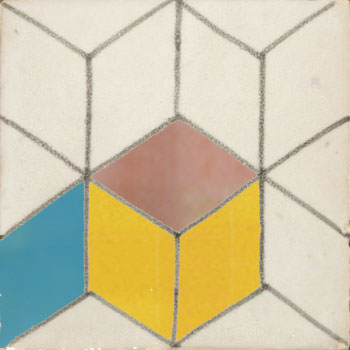 Mosaic House Moroccan tile HPC_Cubes 19051M  solid hand painted 