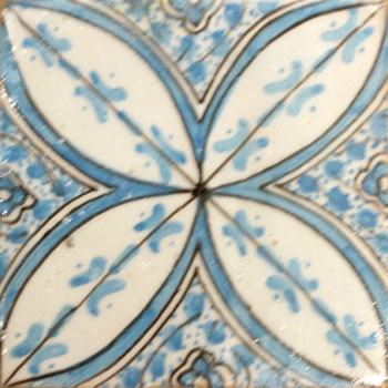 Mosaic House Moroccan tile Pigalle Turquoise  solid hand painted 