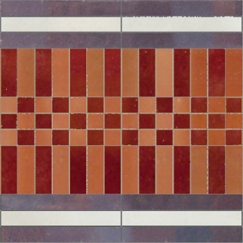 Mosaic House Moroccan tile HV_Mid Border C 9-1-7-4 Purple White Red Rust  zellige, mosaic, zellij, border, glaze 