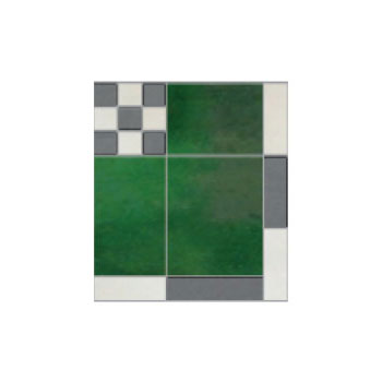 Mosaic House Moroccan tile HV_Inside Corner Left E 1-27-10 White Dark Gray Green  zellige, mosaic, zellij, field, pattern, glaze 