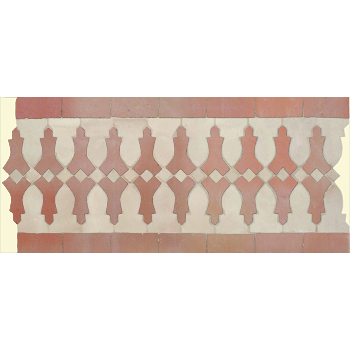 Mosaic House Moroccan tile Ank 1-21 White Pink  zellige, mosaic, zellij, border, glaze 