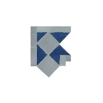 Mosaic House Moroccan tile Dfira MDV Corner 17-15 Sky blue Cobalt Blue  zellige, mosaic, zellij, border, glaze 