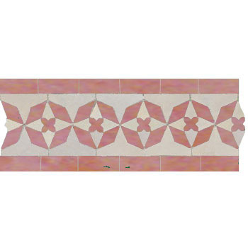 Mosaic House Moroccan tile Diamond 1-21 White Pink  zellige, mosaic, zellij, border, glaze 