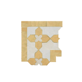 Mosaic House Moroccan tile Kmarshoun C Corner 1-14 Inner White Natural, Unglazed, Terracotta  zellige, mosaic, zellij, border, glaze 