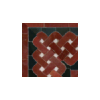 Mosaic House Moroccan tile Woven D Corner 7-6-1 Red Black White  zellige, mosaic, zellij, border, glaze, classic 
