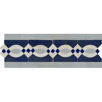Mosaic House Moroccan tile Zitoune Custom 17-3-1 Sky blue Midnight Blue White   