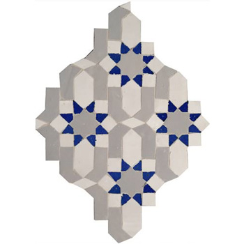 Mosaic House Moroccan tile Dazzle 1-25-3 White Light Gray Midnight Blue  zellige, mosaic, zellij, field, pattern, glaze 
