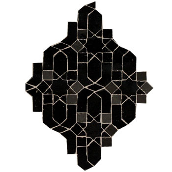 Mosaic House Moroccan tile Dazzle 6 Black  solid zellige, mosaic, zellij, field, pattern, glaze 