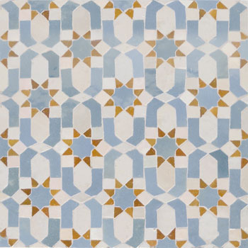 Mosaic House Moroccan tile Dazzle SQ 1-17-8 White Sky blue Ochre  zellige, mosaic, zellij, field, pattern, glaze 