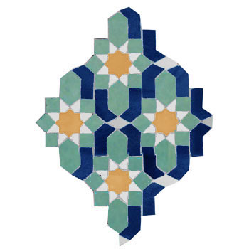 Mosaic House Moroccan tile Dazzle 12-15-1-18 Light Green Cobalt Blue White Yellow  zellige, mosaic, zellij, field, pattern, glaze 