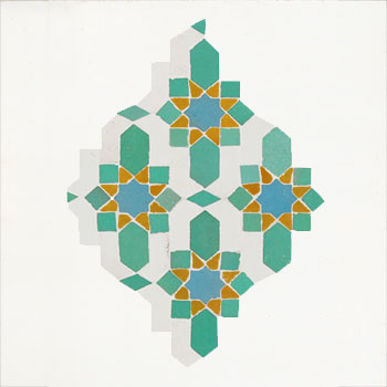 Mosaic House Moroccan tile Dazzle 12-1-13-8 Light Green White Light Turquoise Ochre  zellige, mosaic, zellij, field, pattern, glaze 
