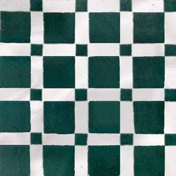 Mosaic House Moroccan tile Fes MDV 24-26 Sea Green Polar White  zellige, mosaic, zellij, field, pattern, glaze, simple, classic 