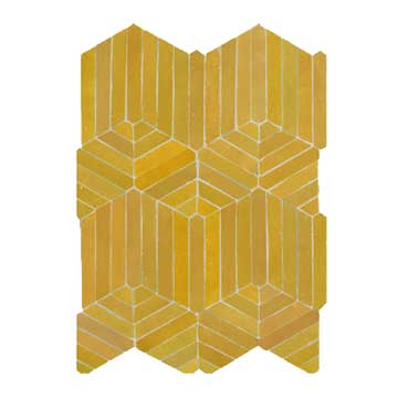 Mosaic House Moroccan tile Infiniti 18 Yellow  solid zellige, mosaic, zellij, field, pattern, glaze 