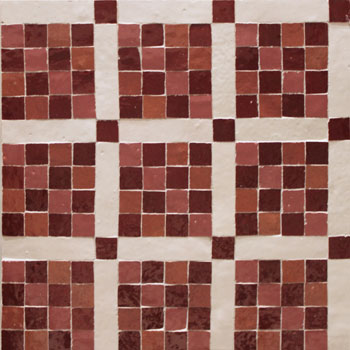 Mosaic House Moroccan tile Irfan 7-4-21-1 Red Rust Pink White  zellige, mosaic, zellij, field, pattern, glaze 