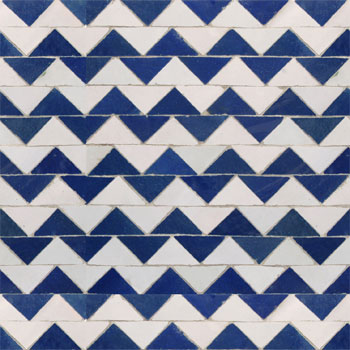 Mosaic House Moroccan tile Joon SQ 1-15 White Cobalt Blue  zellige, mosaic, zellij, field, pattern, glaze 