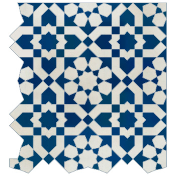 Mosaic House Moroccan tile Ketyani 15-1 Corner Cobalt Blue White  zellige, mosaic, zellij, field, pattern, glaze 