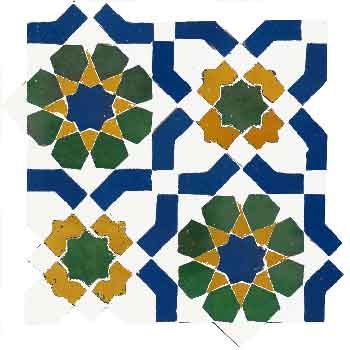 Mosaic House Moroccan tile Ketyani 26-15-10-16 Polar White Cobalt Blue Green Gold  zellige, mosaic, zellij, field, pattern, glaze 